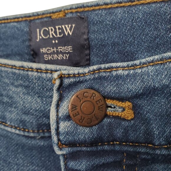 J Crew Size 31 Jeans High Rise Skinny Denim Stretch Casual Classic Factory Fade - Picture 9 of 11